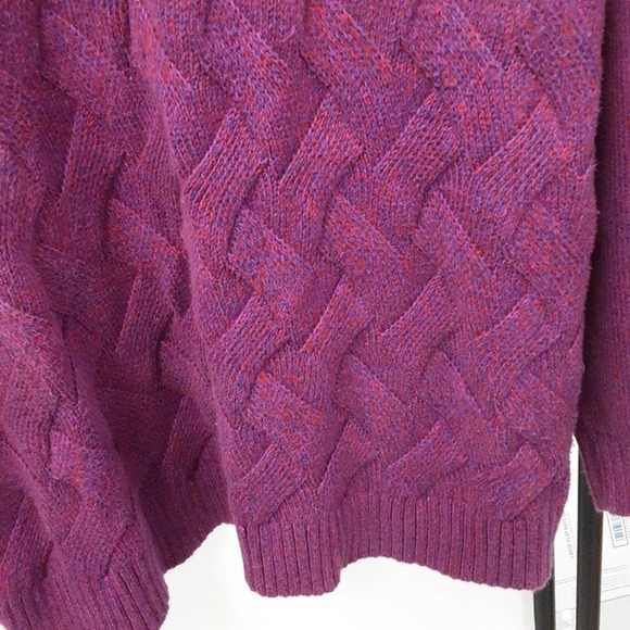 Cozy Oversized Lands End Purple Cotton Sweater - Picture 8 of 11